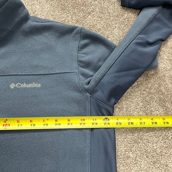 Columbia Active Fleece Jacket Mens XL Blue 1/4 Zip Mock Neck Long Sleeve Outdoor - Picture 11 of 12